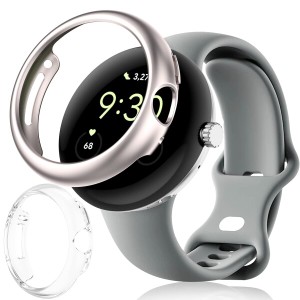 Aueye 対応 Google Pixel Watch ケースPixel Watch 用 硬質保護ケース PC素材Pixel Watch保護カバー 衝撃吸収 取付簡単 (クリア＋スター