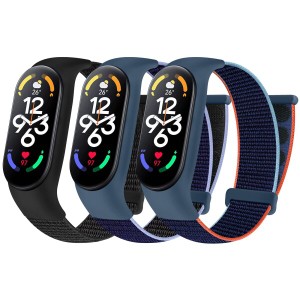 (Huamanlou) ナイロンストラップ Xiaomi Mi Band 7/Mi Band 6/Mi Band 5/Mi Band 4/Mi Band 3バンドに対応 ソフトスポーツウォッチストラ