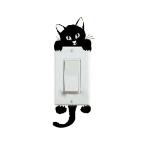 Itisyou ウォールステッカー ウォール スイッチ ディスプレイ 3d?? 黒猫ウォールステッカー ライトスイッチの装飾 DIYの装飾デカール