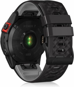 (LanQii) バンド22mm QuickFit Garmin Fenix 7 Pro Solar/Approach S70 47mm/Fenix 7 Pro/7/6/5/6 Pro対応 シリコンバンド  スポーツバン