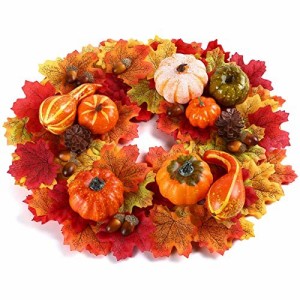 Kesote ハロウィン かぼちゃ 飾り 120PCS 置物 秋 装飾 飾り付け オーナメント フェイク カボチャ 紅葉 パンプキン 赤い果実 松ぼっくり 