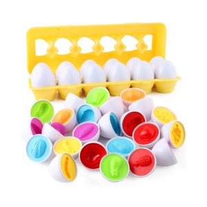 12の卵一致する卵 モンテッソーリ 図形 形合わせ パズル 知育おもちゃたまご おもちゃ 教育玩具 赤ちゃん 幼児おもちゃマッチングエッグ