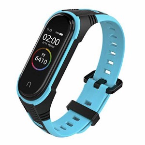 XIHAMA For Xiaomi Miband7 / Miband6 / Miband5 ブレスレット シリコンバンド Mi Band 5/6/7 交換用ベルト (Miband765 黒/青)