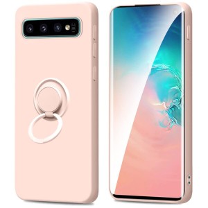 Galaxy S10 ケース リング付き シリコン SC-03L SCV41 カバー リング 携帯カバー 耐衝撃 シリコン スタンド機能付き 360回転車載ホルダー