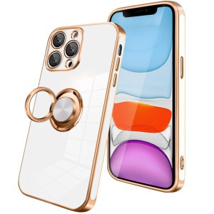 iPhone11 Pro ケース リング付き スマホケース iphone 11 pro 耐衝撃 メッキ加工 TPU 携帯カバー 車載ホルダー 360度回転 多機能 スタン