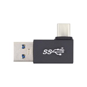 xiwai 左角度 90度 USB3.0 Type A オス - USB 3.1 Type C オス データ 10Gbps 充電アダプター 携帯電話 ノートパソコン用