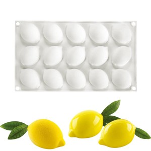 シリコンムースケーキ型3D耐熱皿DIY石鹸キャンドル型 15穴レモン
