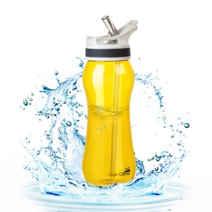 AceCamp ストローボトル 米国のトライタン材料 BPAフリー 女性向き スポーツ 水筒 600ml、イエロー