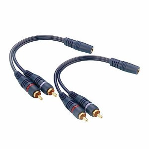 EIGHTNOO RCAケーブル 3.5mm(メス) - 2RCA(オス) ステレオミニプラグ 2本 RCA 3.5mm 変換ケーブル 高いシールド 金メッキ端子 ステレオ 