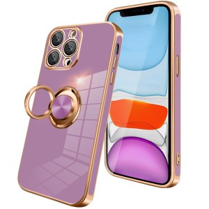 iPhone11 Pro ケース リング付き スマホケース iphone 11 pro 耐衝撃 メッキ加工 TPU 携帯カバー 車載ホルダー 360度回転 多機能 スタン