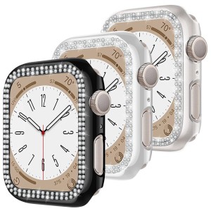 ダイヤモンドケース コンパチブル Apple Watch SE/6/5/4 40mm、ブリングラインストーンバンパー保護フレームカバー女性 iWatch Series SE