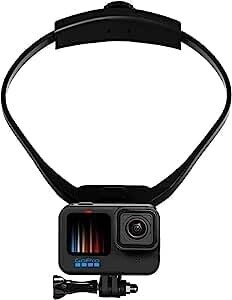 amxusネックレス式マウント GoPro用アクセサリー ロック 長さ調節可能 スマホホルダー付き他アクションカメラ対応