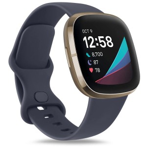 コンパチブル with Fitbit Versa 3 バンド fitbit versa 4用ベルト Fitbit Sense バンド 交換ベルト, 女性&男性用ソフトシリコン調整可能