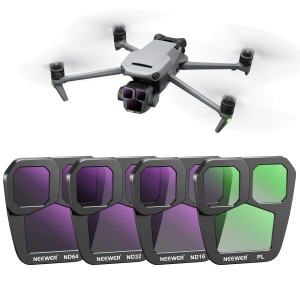 NEEWER Mavic 3 Pro NDフィルターセット DJI Mavic 3 Pro/Pro Cineに対応 4パック スナップオンデザイン ND16/ND32/ND64/PL 偏光ニュート