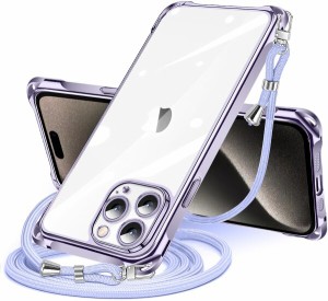 iPhone 15 Pro 用 ケース クリア ショルダー スマホケース カバー 肩掛け 斜めかけ 縄掛け 透明 薄型 軽量 TPU 携帯ケース 紐付き 斜めが