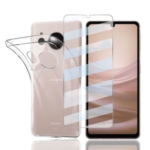 対応 AQUOS Sense7 SH-53C SHG10 SH-M24 用の ガラスフィルム+ケース カバー TPU AQUOS Sense7 強化ガラス 保護フィルム 硬度9H 耐指紋 