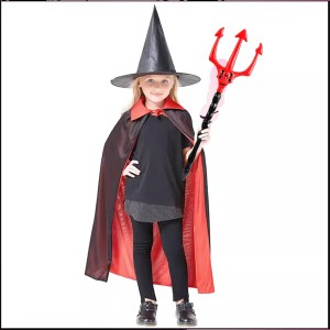 (Meicyan) ハロウィン 子供コスプレ 魔女マント 帽子付き 魔法士仮装 吸血鬼 キッズコスチューム 衣装 舞台衣装 ハロウィンパーティー イ