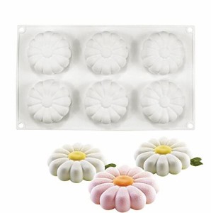 シリコンムースケーキ型3D耐熱皿DIY石鹸キャンドル型 6穴小さなデイジー
