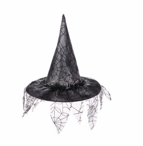 魔女帽 ハロウィン帽子 おしゃれ 蜘蛛の巣 蜘蛛飾り とんがり帽子 魔女コスチューム ハロウィンハット 雰囲気作り コスプレ小道具 パーテ