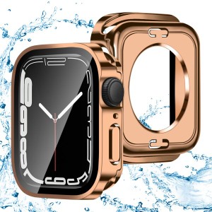 FAZHAN 対応 Apple Watch Series 9/8/7 45mm ケース アップルウォッチ9/8/7 45mm ケース 360防水 3D直角光沢ケース 対応 アップルウォッ