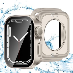 ANYOI 対応 Apple Watch ケース 41mm 防水ケース 3D直角エッジデザイン アップルウォッチ カバー ガラスフィルム 一体型360ど度 アップル