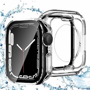 ANYOI 対応 Apple Watch ケース 45mm 防水ケース 3D直角エッジデザイン アップルウォッチ カバー ガラスフィルム 一体型360ど度 アップル