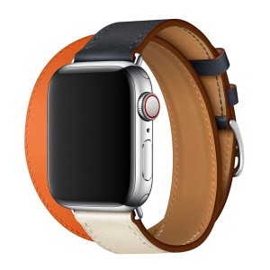 HEYOZURY Apple Watch バンド 二重巻 革 44mm 40mm 45mm 41mm アップルウォッチバンド レザー 7 6 5 4 3 2 1 SE Sport、Edition向けのバ