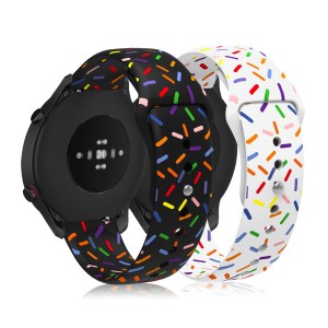 (RicYeel) 22mm シリコンバンド for Xiaomi Mi Watch バンド (2個セット) 交換用ストラップ スポーツバンド 交換ベルト 柔軟性 Xiaomi Mi