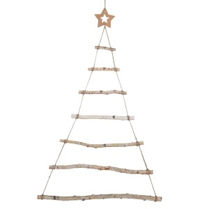 GWHOLE クリスマスツリー 壁掛けタイプ 装飾 ぶら下げ オーナメント 木製 三角 クリスマスロープ デコレーション クリスマス はしご パー