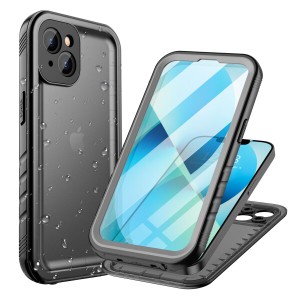 Cozycase iPhone 13 Mini用 ケース - iPhone 13Mini用 防水ケース「耐衝撃/360度/全面/両面/米軍/カメラ保護/ストラップ付き」 iPhone13 