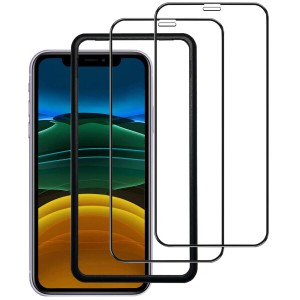 DXFAU iPhone XR/iPhone 11 強化ガラスフィルム 6.1インチ 全面保護 フィルム 高透過率 滑らかなタッチ操作 指紋付着防止 飛散防止 気泡