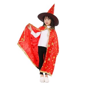 (IainStars) ハロウィン コスプレ 魔女 子供 仮装用マント 帽子付き 男女兼用 キッズコスチューム ハロウィン パーティー イベント 舞台