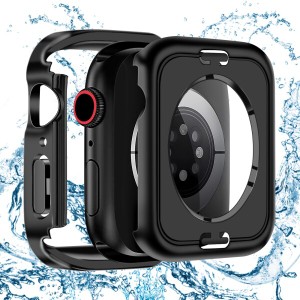 YUGYUG for アップルウォッチ9/8/7 カバー 45mm Apple Watch 9/8/7 カバー 45mm 防水ケース 360ど度 3D直角エッジデザイン アップルウォ