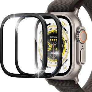 Miimall Apple Watch Ultra 49mm対応2枚チタンフィルム 全新デザイン 液晶保護フィルム Apple Watch Ultra同じ材質チタニウム（チタン） 
