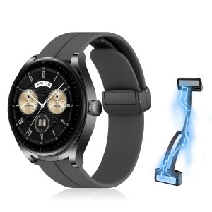 (RicYeel) 22mm 磁気付き シリコンバンド Huawei Watch GT 4 46mm/HUAWEI WATCH Ultimate/Huawei Watch Buds 対応 バンド マグネット付き