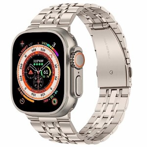 アップルウォッチバンド コンパチブル Apple Watch Ultra バンド 49mm、男性女性 iWatch バンド ソリッドステンレススチールメタル交換バ