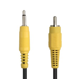 フジパーツ 3.5mm ミニプラグ RCA 変換ケーブル 3.5mm モノラルミニプラグ(オス) - RCA(オス) ケーブル 3m 高純度99.996％OFC無酸素銅ケ