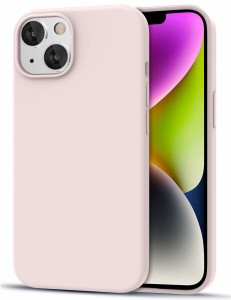 iPhone14 シリコンケース おしゃれ 全面保護 耐衝撃 ワイヤレス充電対応 (iPhone14, ライトピンク)