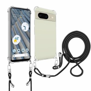 Google Pixel 8 用 ケース カバー 軽量 TPU ソフト クリア 肩掛け 首かけ 紐付き 調節可能 取り外し可能  スマホケース ストラップ付き 