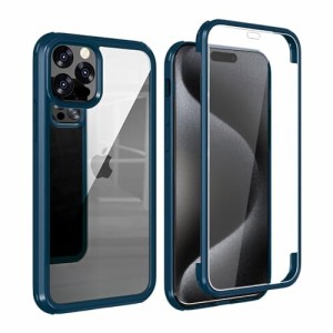 YSAN iPhone15Plus ケース 360度全面保護 (100％画面感度)(両面透明) クリアフルカバー 米軍MIL規格 透明 耐衝撃 薄型 軽量 シリコーンフ