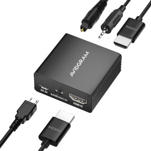 4K HDMI オーディオ 分離器, AVIDGRAM HDMI 音声分離器 音声分離（光デジタル・3.5mm音声出力） 4K 30Hz, 1080P, HDCP 1.4, 3D PS4 PS4 P