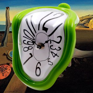 FAREVER 溶ける時計 Salvador Dali 腕時計 溶けた時計 装飾用 自宅 オフィス 棚 机 テーブル 面白い クリエイティブ ギフト ホワイト Gre