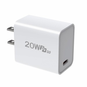 充電器 USB-C Type-C USB-C コンセント USB PD超急速充電対応 20W iPhone 15/14/13/SE3 / Android/タブレット 各種機器対応 (White)