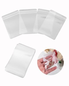 サムコス ジュエリー 袋 100個入 PVC パッキング 透明 密封 防水 包装袋 変色防止 抗酸化 クリア ミニ ジッパー付き袋 パッキング ビニー