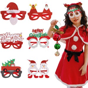 GOCROWEEN クリスマス メガネ 6個セット クリスマス飾り付け 眼鏡 おもしろい クリスマス仮装 コスチューム パーティー用品 装飾眼鏡 可