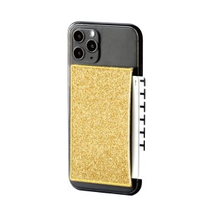 ストレージワッペン iPhone用 カードケース ゴールド ラメ ワッペン