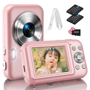 Bofypoo デジタルカメラ デジカメ Micro SDカード付属 首掛けストラップ付き 4400万画素 HD1080P録画 16倍ズーム 2.4インチIPSスクリーン