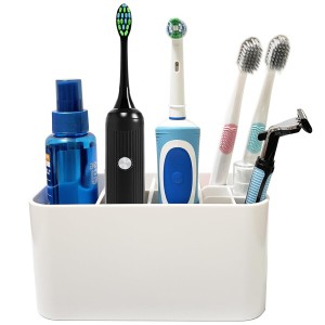 HURKEYE バスルーム歯ブラシホルダー壁掛け式取り外し可能家庭用歯ブラシ収納ケース電動歯ブラシと手動歯ブラシの保管に適し、シャワー、