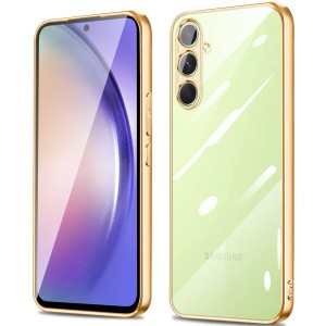 Galaxy A54 5G ケース クリア 金 SC-53D SCG21 ケース サムスン a54 5g カバー 透明 耐衝撃 TPU 薄型 軽量 メッキ加工 金縁 ソフトケース