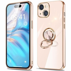 iPhone15 ケース リング付き アイフォン 15 カバー リング 耐衝撃 携帯カバー TPU 軽量 シリコン スタンド機能付き 360回転車載ホルダー 